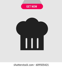 Chef's Hat Vector Icon, The symbol of cook's hat. Simple, modern flat vector illustration for mobile app, website or desktop app
