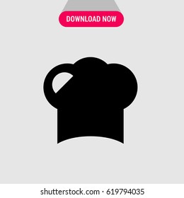 Chefs Hat Vector Icon, The symbol of special headdress for chefs. Simple, modern flat vector illustration for mobile app, website or desktop app 