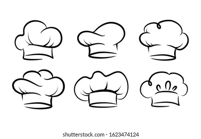 Chefs hat vector set, collection