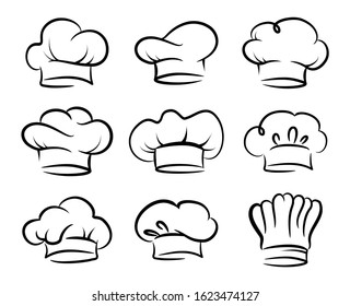 Chefs hat vector set, collection