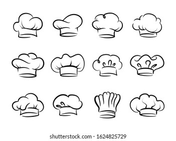 Chefs hat vector set, collection