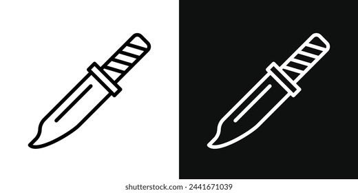 Küchenmesser-Icons für den Koch. Scharfe Klinge und Kochmesser Symbole.