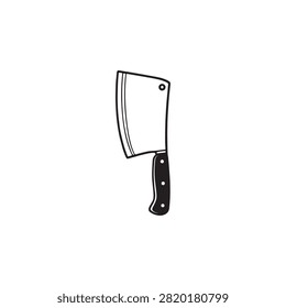 Chefs knife with black handle isolated on transparent background