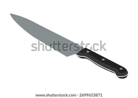 Chef's knife - hand drawn isometric vector illustration.