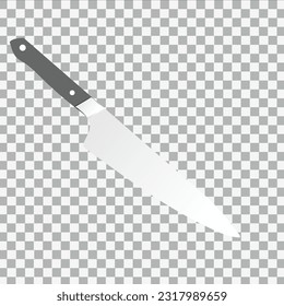 Chef's Knife Icon Concept Design on Checkerboard Transparent Background