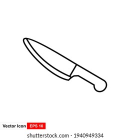 Chefs knife. Knife line icon. Vector illustration.