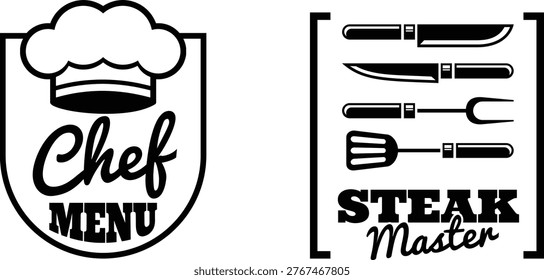 A chef's menu and a steak master guide side by side
