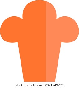 Chefs orange hat, illustration, vector, on a white background.