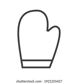 Chef's pot mitt for hot. Simple food icon in trendy line style isolated on white background for web apps and mobile concept. Vector Illustration. EPS10