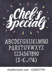 Chef's Specials. Chalkboard Menu Template.