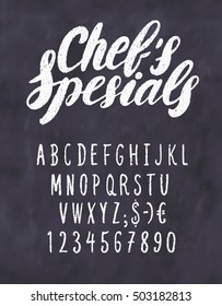 Chef's specials menu. Chalkboard template.