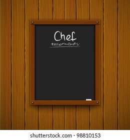 chef's suggestion - classical blackboard with chalk