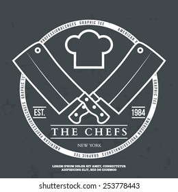 Chefs Vintage T-shirt graphics print vector illustration