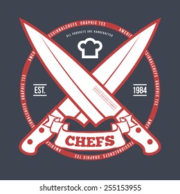 Chefs Vintage T-shirt graphics print vector illustration