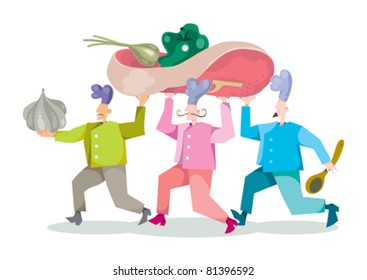 chefs walking