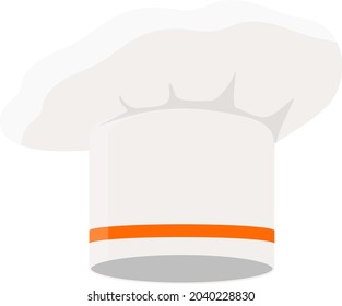 Chefs white hat, illustration, vector on white background.