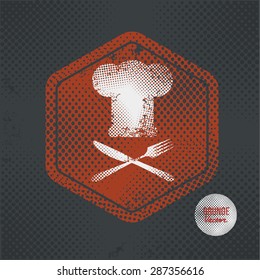 Chef,stamp design on old dark background,grunge concept,vector