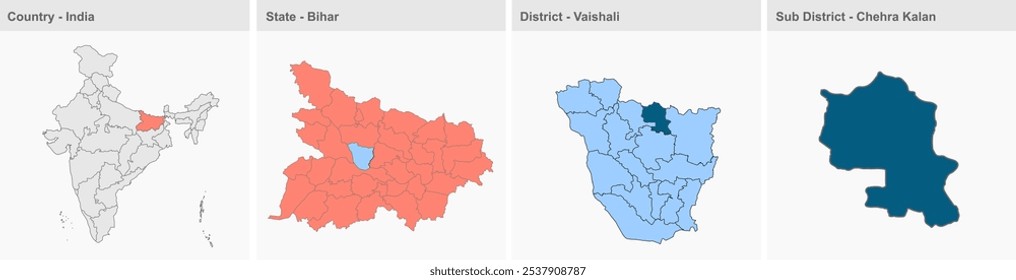 Chehra Kalan mapa, Distrito de Vaishali, Estado de Bihar, República de la India, Gobierno de Bihar, territorio indio, India oriental, política, aldea, turismo