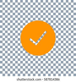 Chek Icon Vector. Cheked on transparent background. Orange icon