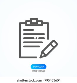 Chek list icon, Clipboard vector, task symbol.