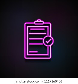 chek list icon. Element of logistics icons for mobile concept and web apps. Neon chek list icon can be used for web and mobile apps