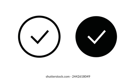 Chek, ok, yes, Approved  certified medal Rosette icon. Award line and flat icons set, editable stroke isolated on white, linear vector outline illustration, symbol logo design style