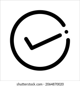 Chek, ok, yes icono aprobado ilustración vectorial. Marcar icono en fondo blanco. Ilustración del vector