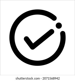 Chek, ok, yes icono aprobado ilustración vectorial. Marcar icono en fondo blanco. Ilustración del vector
