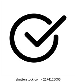 Chek, ok, ja, Ikone genehmigt Vektorgrafik. Markieren Sie das Symbol auf weißem Hintergrund. Vektorgrafik