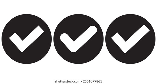 Chek, ok, yes icon approved vector illustration. Check mark icon on white background. Vector illustration