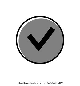 Chek, ok, yes icon approved vector illustration on white background