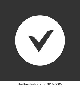Chek, ok, yes icon approved vector illustration on gray background