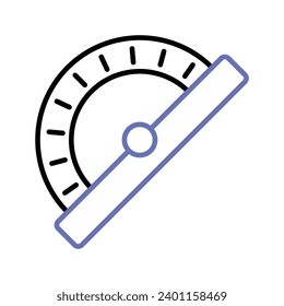 Chek this beautifully design and amazing icon of geometrical tool, protractor vector