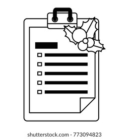 cheklist clipboard with christmas leafs