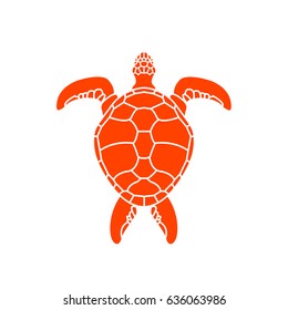 Cheloniidae. Turtle. Wildlife. Silhouette. Symbol, icon, logo. Vector illustration.