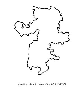 Chelyabinsk Map Black Outline Vector Illustration