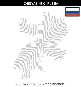 Chelyabinsk unique concentric map design with