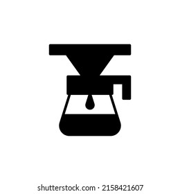 Chemex coffee maker solid black line icon. Third wave coffee modern symbol. Coffeeshop logo illustration. Flat isolated sign for: mobile, app, banner, web design, dev, ui, ux, gui. Vector EPS 10