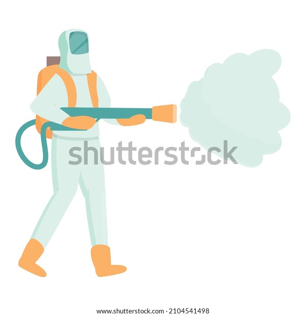 Chemical action icon cartoon vector. Control pest.\
Pesticide man action