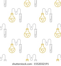 Chemical analysis seamless pattern design, Repeat textile design. Fabric print.