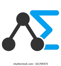 Chemical Analysis vector icon. Style is bicolor flat symbol, blue and gray colors, rounded angles, white background.