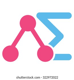 Chemical Analysis vector icon. Style is bicolor flat symbol, pink and blue colors, rounded angles, white background.