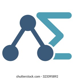 Chemical Analysis vector icon. Style is bicolor flat symbol, cyan and blue colors, rounded angles, white background.