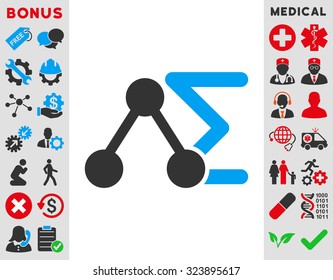 Chemical Analysis vector icon. Style is bicolor flat symbol, blue and gray colors, rounded angles, white background.