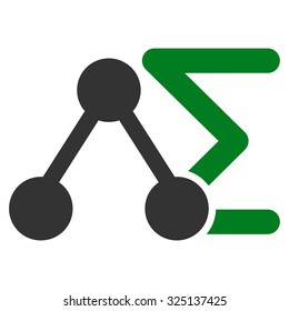 Chemical Analysis vector icon. Style is bicolor flat symbol, green and gray colors, rounded angles, white background.