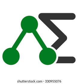 Chemical Analysis vector icon. Style is bicolor flat symbol, green and gray colors, rounded angles, white background.