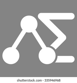 Chemical Analysis vector icon. Style is flat symbol, white color, rounded angles, gray background.