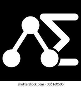 Chemical Analysis vector icon. Style is flat symbol, white color, rounded angles, black background.