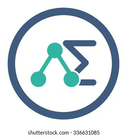 Chemical Analysis vector icon. Style is bicolor flat rounded symbol, cobalt and cyan colors, rounded angles, white background.