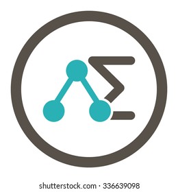 Chemical Analysis vector icon. Style is bicolor flat rounded symbol, grey and cyan colors, rounded angles, white background.